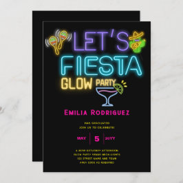 Abschluss Glow Party Invitación Fiesta de Neón Einladung