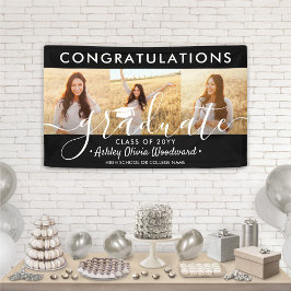 Abschluss Glückwunsch 3 FotoCollage Modernes Schwa Banner