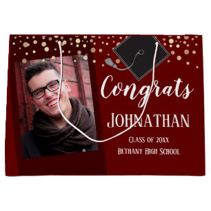 Abschluss Glückwunsch Ein Foto Große Geschenktüte