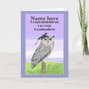 Abschluss-Glückwunsch-Eulen-Karte Karte