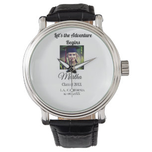 Abschluss-Glückwunsch fügen Name Foto City Date Cl Armbanduhr
