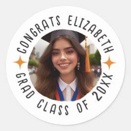 Abschluss-Glückwunsch für benutzerdefinierten Foto Runder Aufkleber