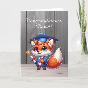 Abschluss Glückwunsch - Happy Grad Fox Card Feiertagskarte