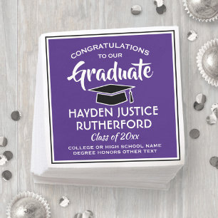 Abschluss Glückwunsch Moderne Lila und weiße Serviette