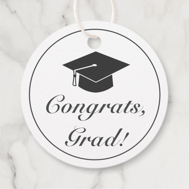 Abschluss Glückwunsch Modernes Minimalistisches Sc Geschenkanhänger (Rückseite)