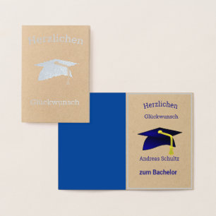 Abschluss-Glückwünsche in deutscher Sprache - silb Folienkarte