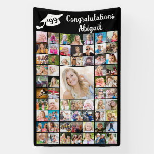 Abschluss Glückwünsche Name 62 Fotocollage Banner