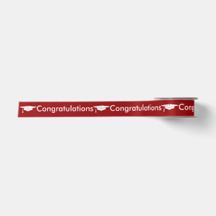 Abschluss - Glückwünsche - Ribbon - Grad Red Satinband