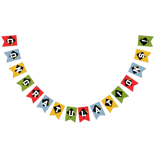 Abschluss Glückwünsche Wimpelkette (Alle)