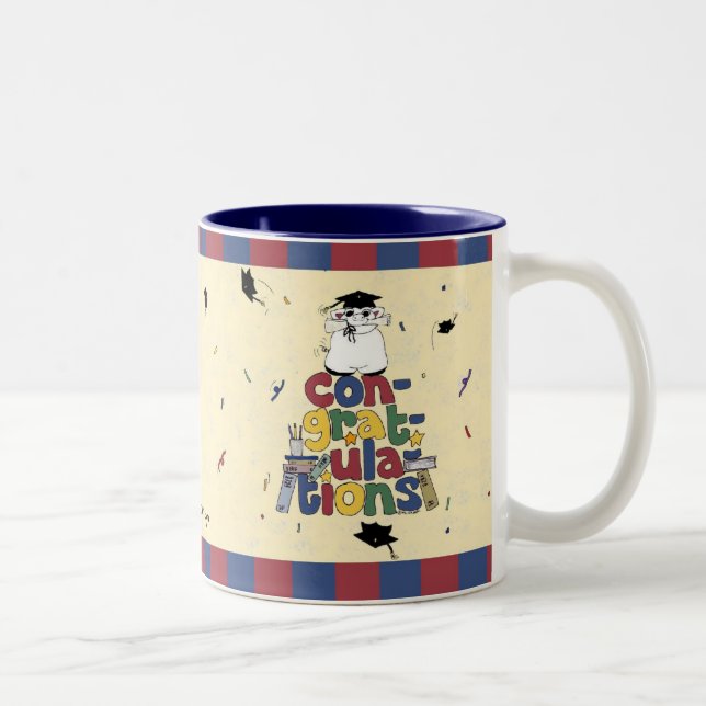 Abschluss - Glückwünsche Zweifarbige Tasse (Rechts)
