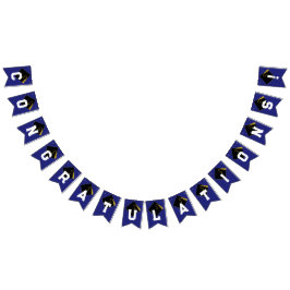 Abschluss Glückwunschs Blue Wimpelkette