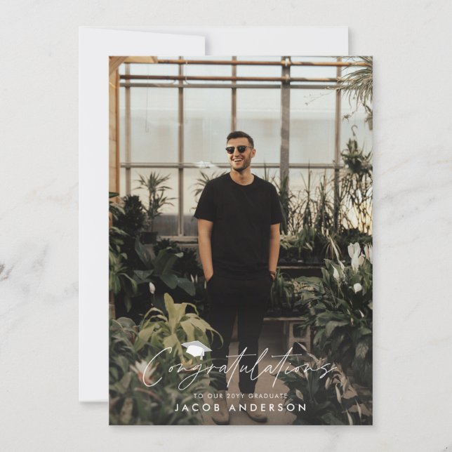 Abschluss Glückwunschungen einfachen modernen Foto Einladung (Vorderseite)