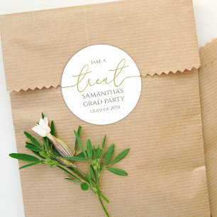 Abschluss Gold Calligraphy Script Einfache Leckere Runder Aufkleber