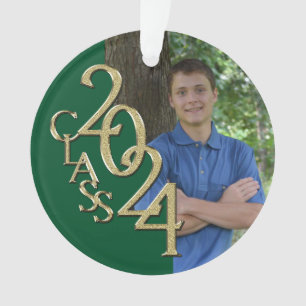 Abschluss Gold und Green 2024 Foto Ornament