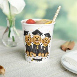 Abschluss Goldendoodle Hunde Pappbecher