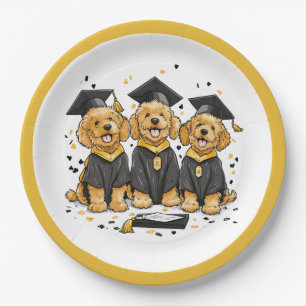 Abschluss Goldendoodle Hunde Pappteller