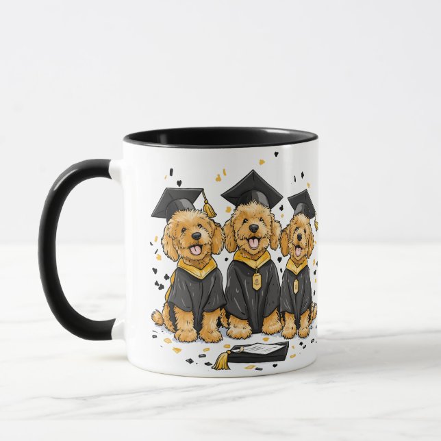 Abschluss Goldendoodle Hunde Tasse (Links)
