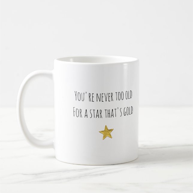 Abschluss-Goldstern Gratulation Kaffeetasse (Links)