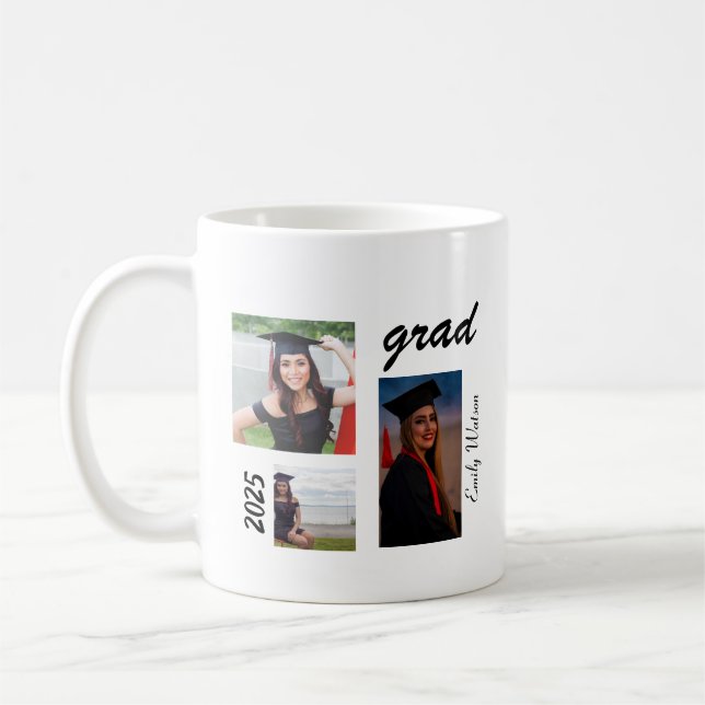 Abschluss Grad 2025 personalisiert  Kaffeetasse (Links)