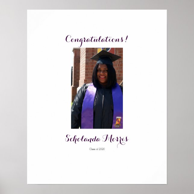 Abschluss Grad Graduate Party-Zeichen an Bord Poster (Vorne)