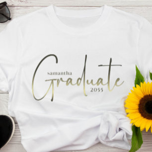 Abschluss Graduate Minimalistisch Calligraphy Cust T-Shirt