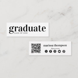 Abschluss Graduate QR Code Social Media Mini Visitenkarte