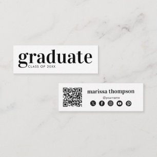 Abschluss Graduate QR Code Social Media Mini Visitenkarte