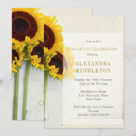 Abschluss Graduate Sunflower Rustikale Einladung