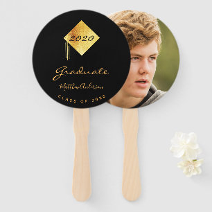 Abschluss Graduierte Foto schwarzes Gold Fächer