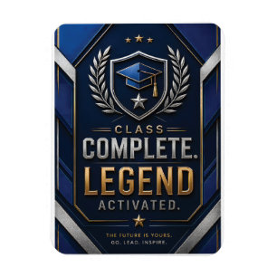 Abschluss-Gratularkarte Luxus-Navyblau Magnet