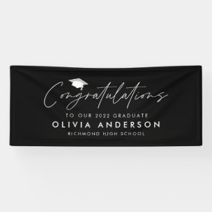 Abschluss gratuliert schlicht modernes Schwarz Banner