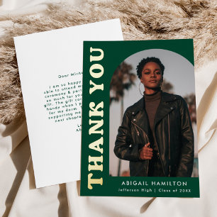 Abschluss "Green and Gold Foil Arch" Danke Karte