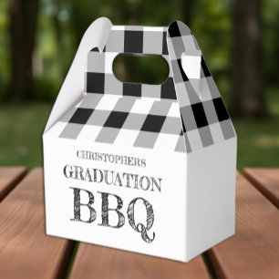 Abschluss-Grillfest Gingham Geschenkschachtel
