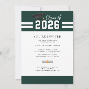 Abschluss Grüner Hochschulabschluss 2026 Party Einladung