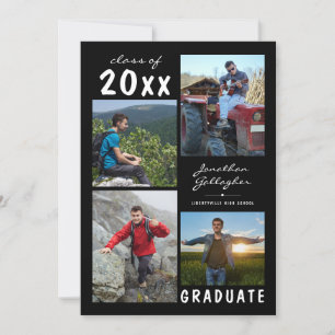 Abschluss Handgeschriebener Name 4 Fotocollage Sch Ankündigung