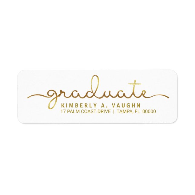 Abschluss Handgeschriebenes Gold Foil Look Script (Vorne)
