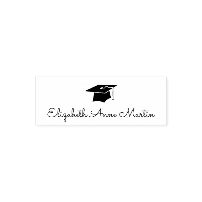 Abschluss Hat, Mortarboard, Graduate's Name Permastempel (Design)
