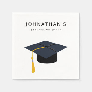 Abschluss Hat & Name Party Napkins V2 Serviette