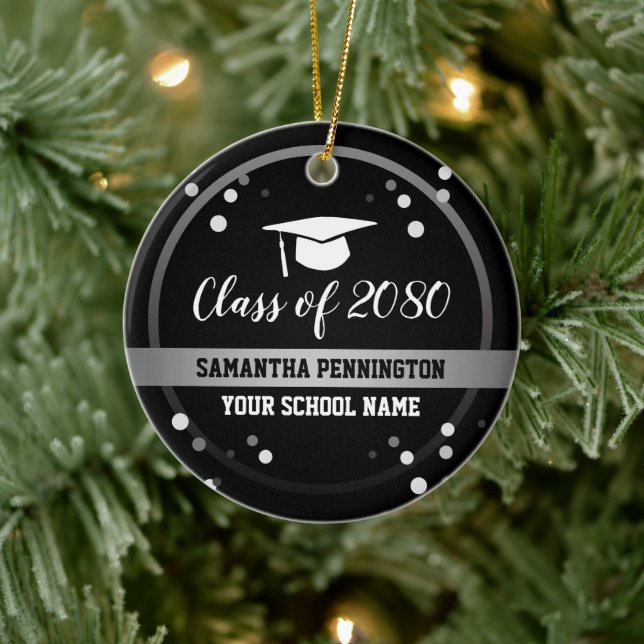 Abschluss Herzlichen Glückwunsch Confetti Keepake Keramik Ornament (Baum)