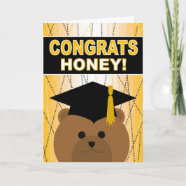Abschluss Herzlichen Glückwunsch Honey / Ehefrau Karte