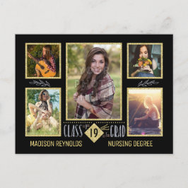 Abschluss High School Uni Grad Foto Collage Ankündigungspostkarte