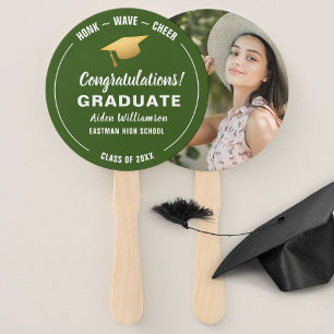 Abschluss Honk Wave Gold Grad Cap Custom Foto Fächer