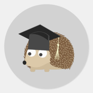 Abschluss Igel Runder Aufkleber