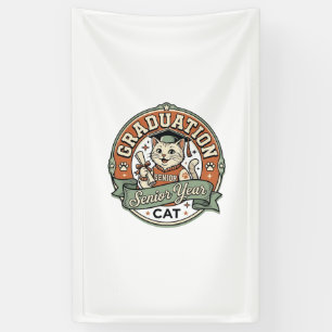 Abschluss im letzten Schuljahr Katze Abschluss im Banner