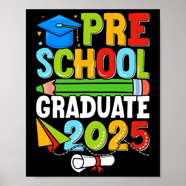 Abschluss im Vorschulalter Shirt 2025 Kinder Junge Poster (Vorne)