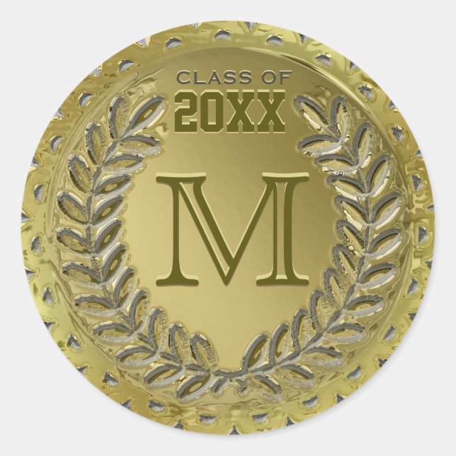 Abschluss Imitate Gold Foil Look Runder Aufkleber (Vorderseite)