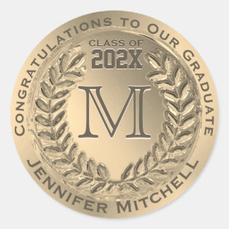 Abschluss Imitate Goldfolie Runder Aufkleber