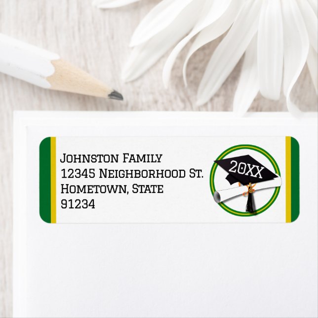 Abschluss in den Schulfarben Grün und Gold (Insitu)