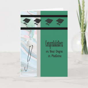 Abschluss in Medizin, Green mit Caps & Stethoscope Karte