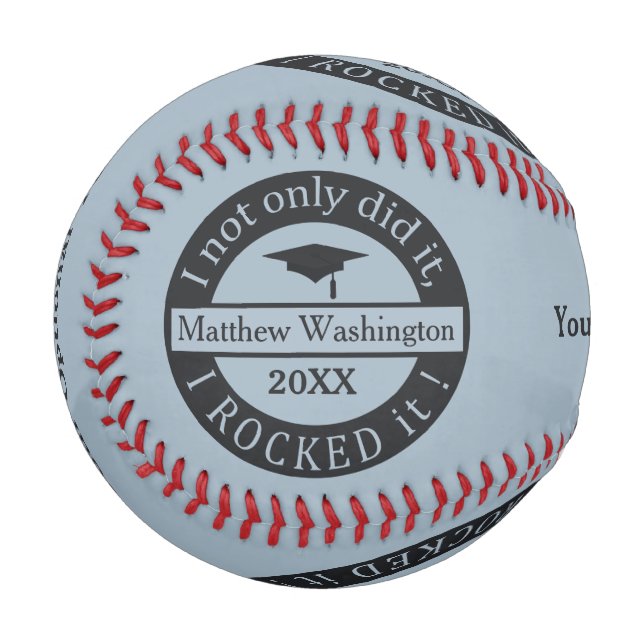 Abschluss individuelle Name & Baseball (Rückseite Rechts)